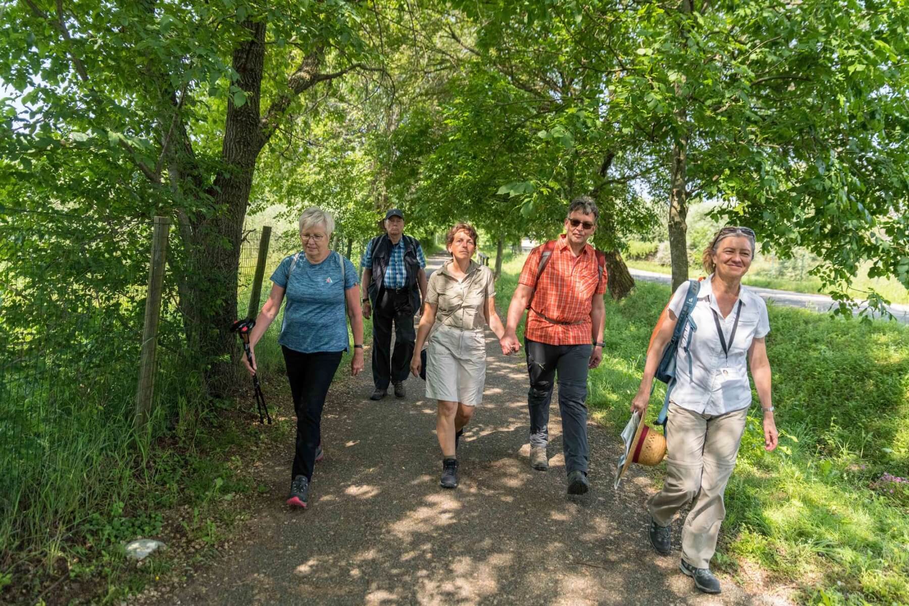 People walking during wine tour